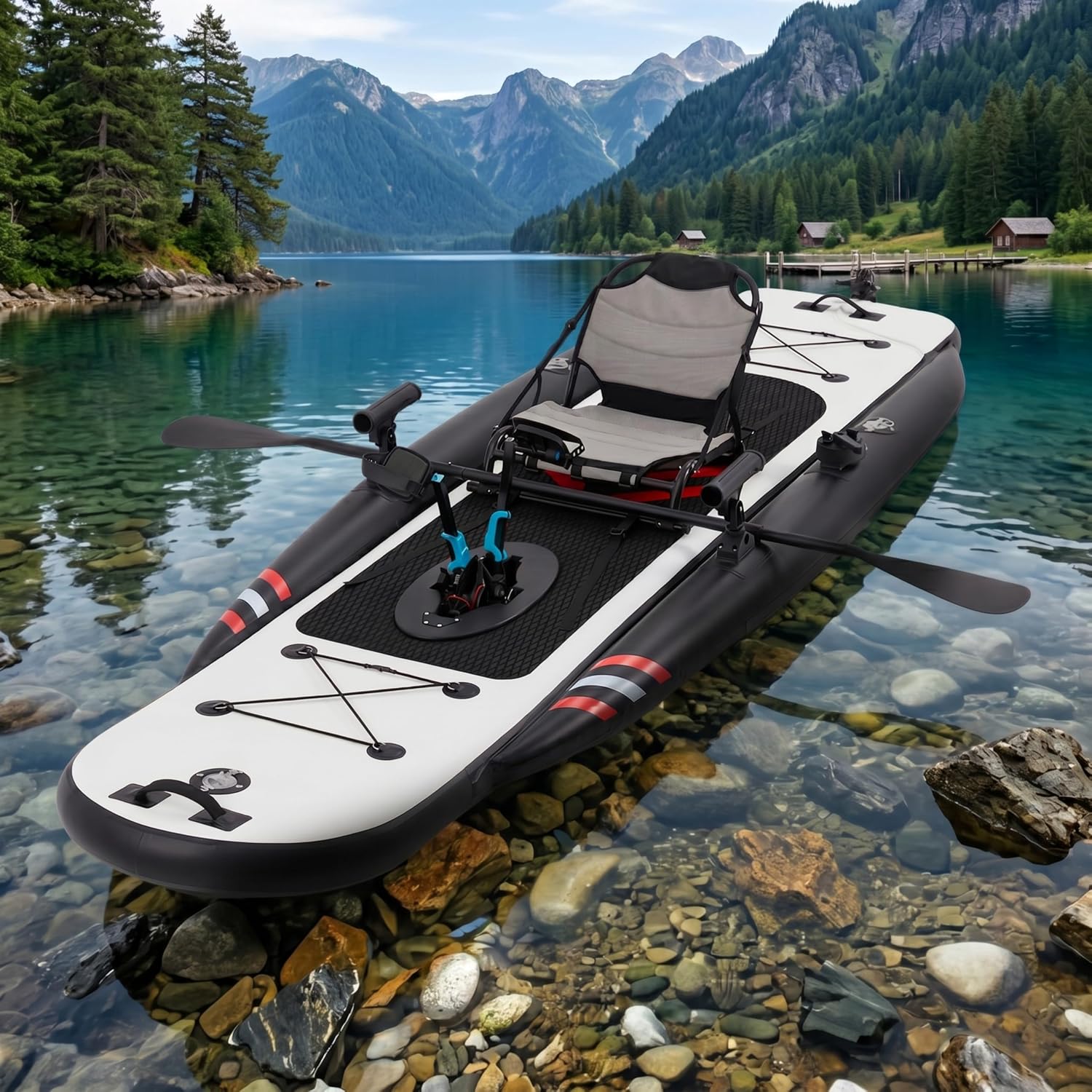 Fishing Kayak Inflatable - เรือคายัคพองลม PVC พรีเมียมขนาด 12 ฟุต –