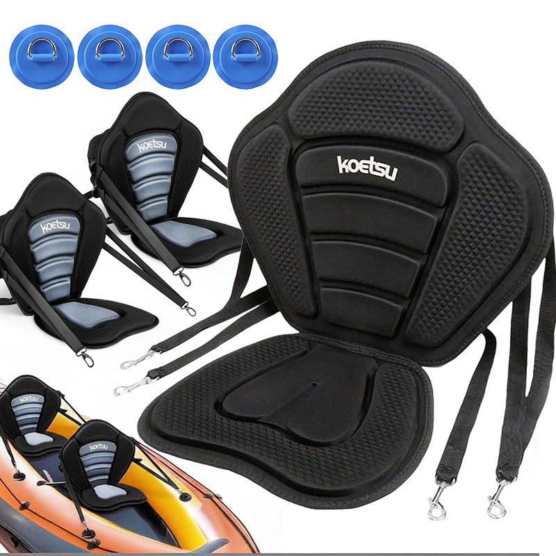 Fishing Kayak Crate - เบาะนั่งเรือคายัคพนักพิง EVA แบบปรับได้เบาะรองนั่ง SUP เก้าอี้พับได้เรือเป่าลมเรือแคนูอุปกรณ์เสริมกีฬาทางน้ำ